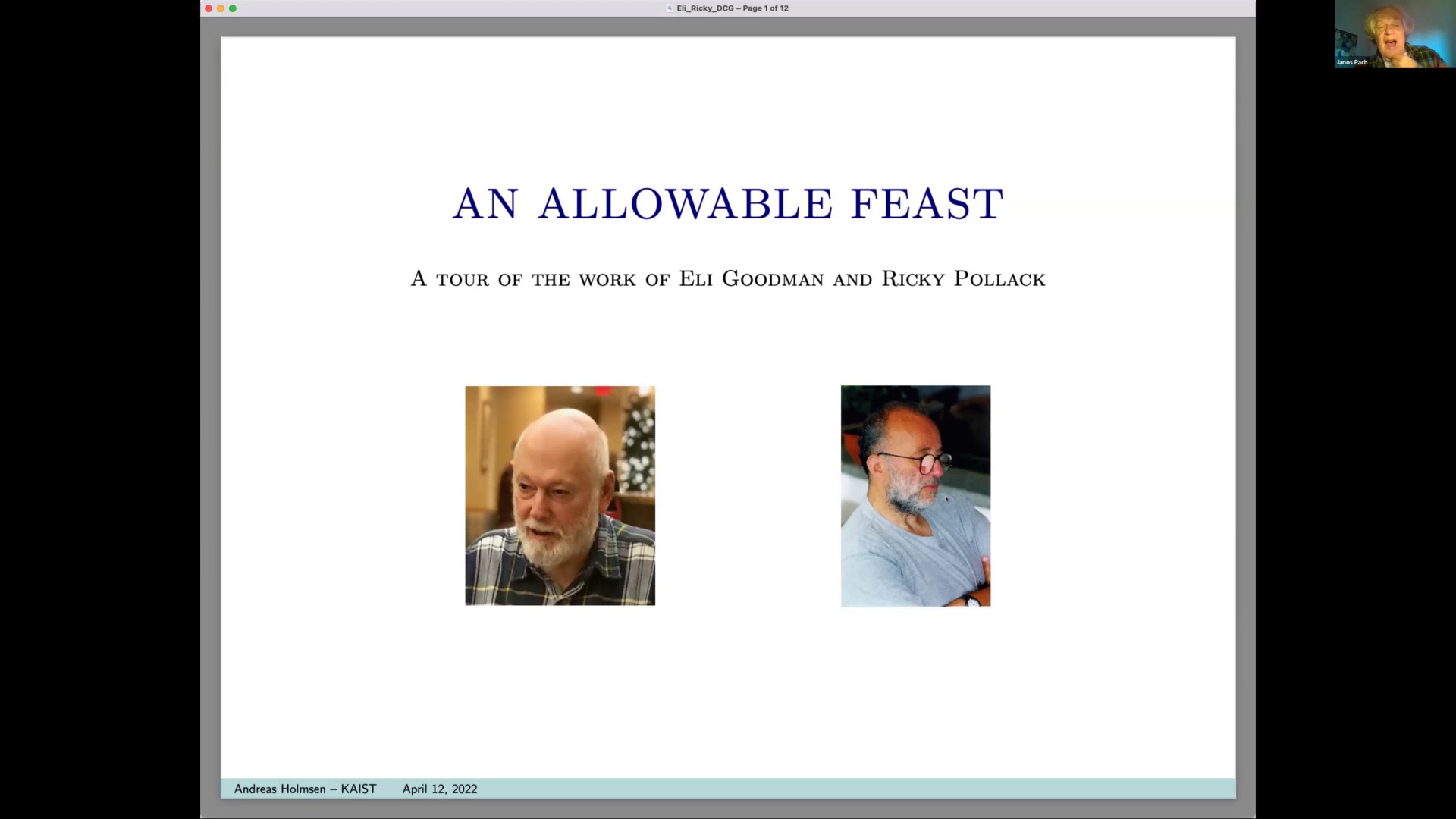 Slide 1/12 at 00:00: AN ALLOWABLE FEAST