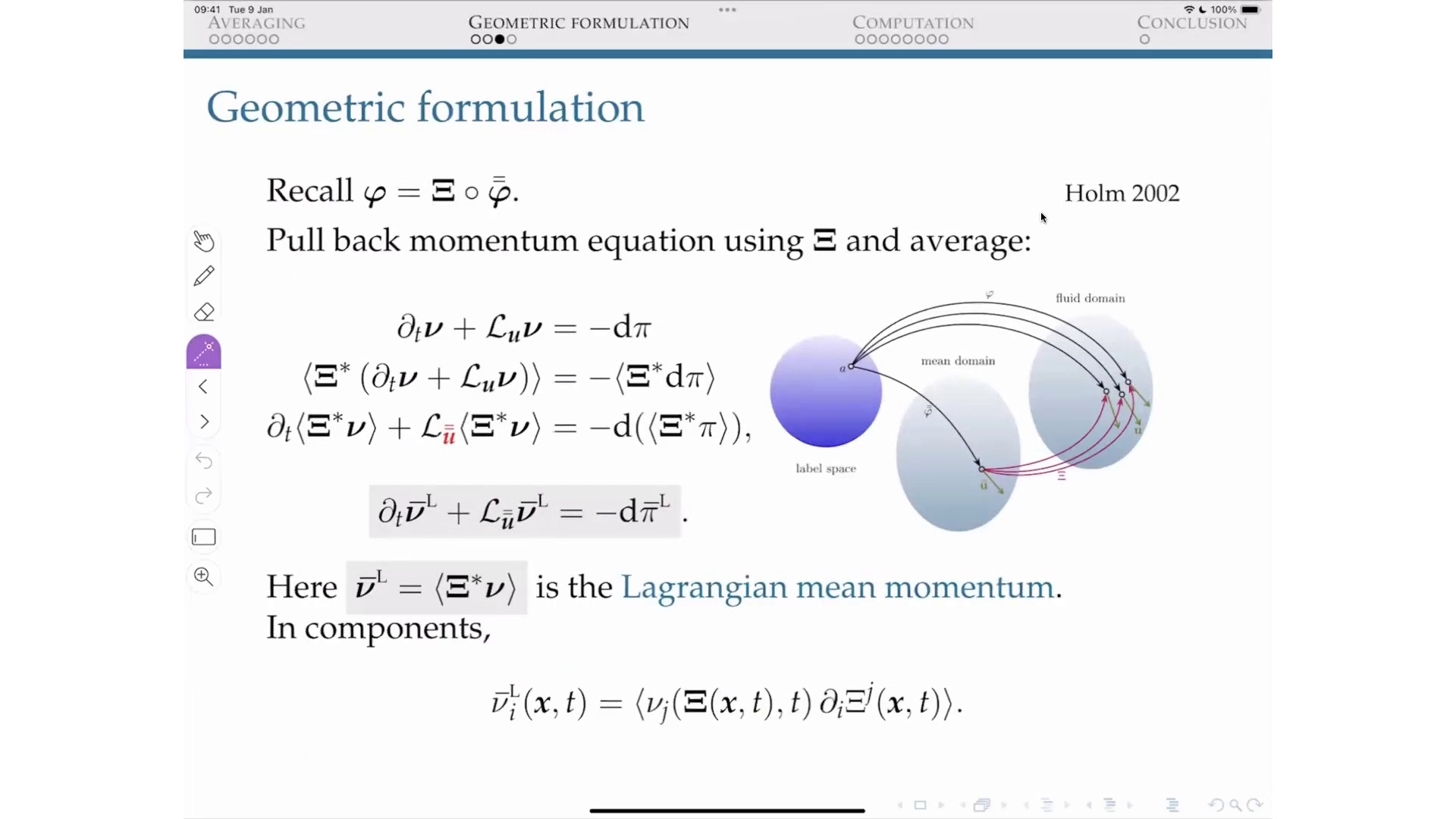 Slide 11/22 at 25:37: Generalised Lagrangian mean: formulation and ...